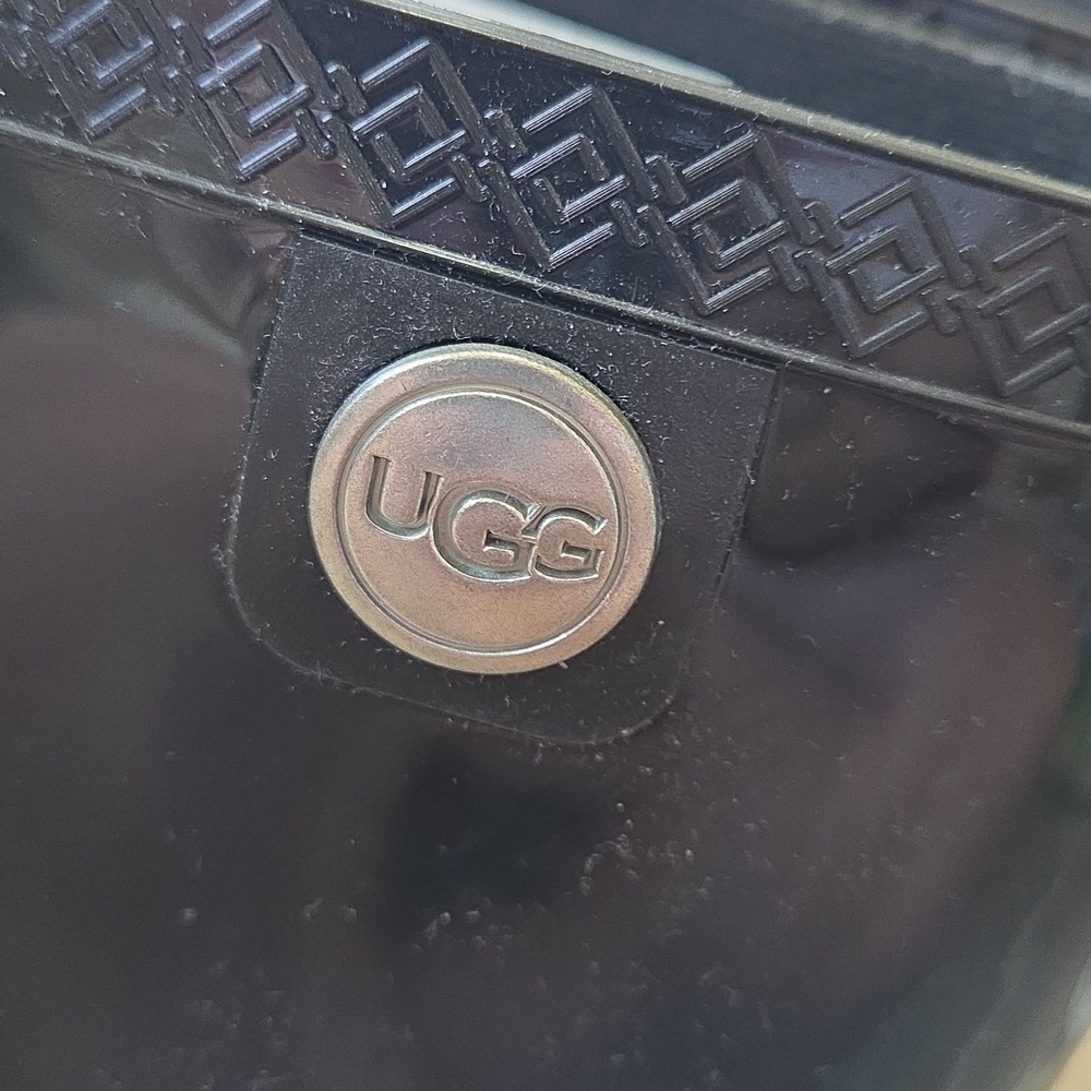 Ugg Shaye Black Tall Rain Boot w/ Sheepskin Lining - Size 9 - Picture 8 of 10